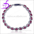 925 silver gemstone bracelet rhodium plated factory direct sale